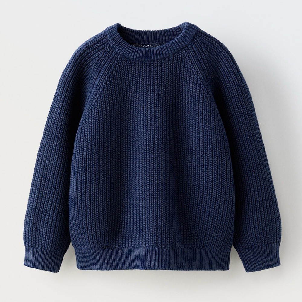 Zara NWOT Kids Basic Wool Blend Knit Sweater - Navy - Size 2-3 Years‎